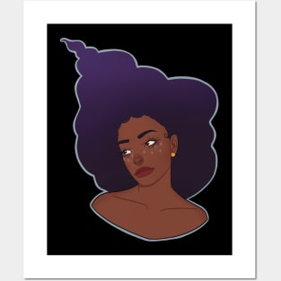 Big afro purple hair Posters and Art